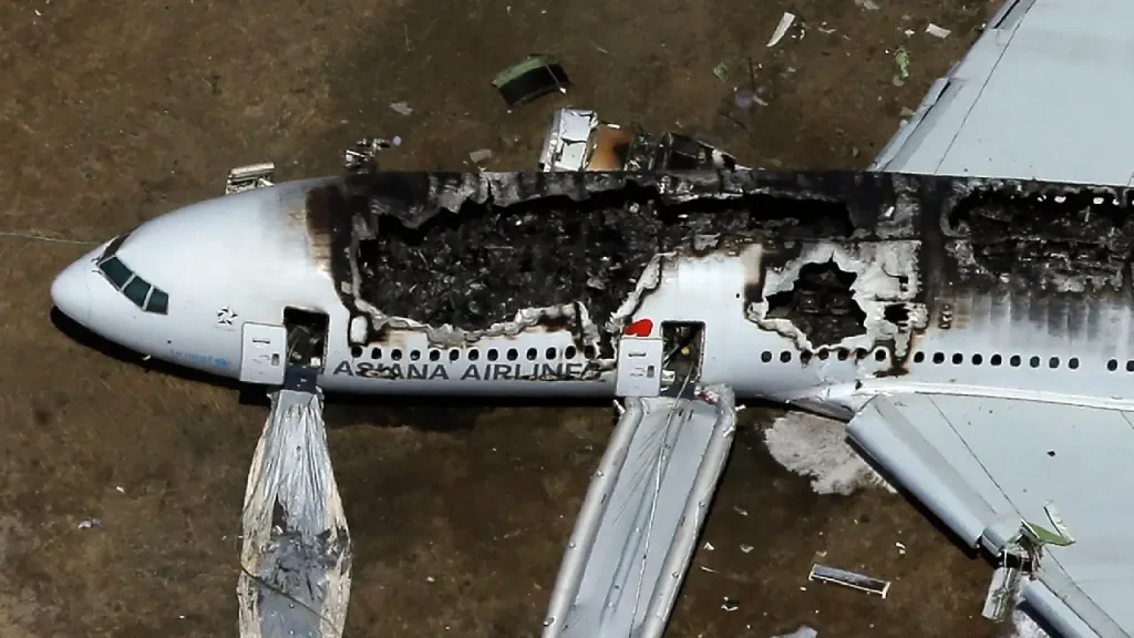 Airlines companies with the most crashes: burning aircraft at airport.