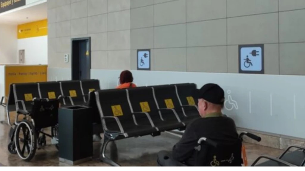 Wheelchair charging station at Miami Airport