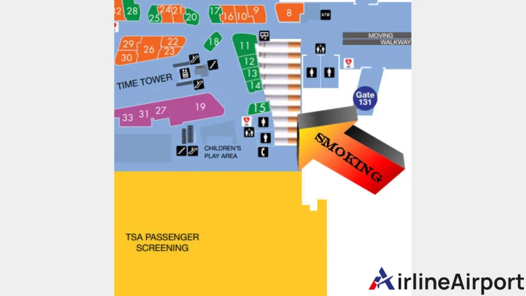 LAX Smoking Area Map