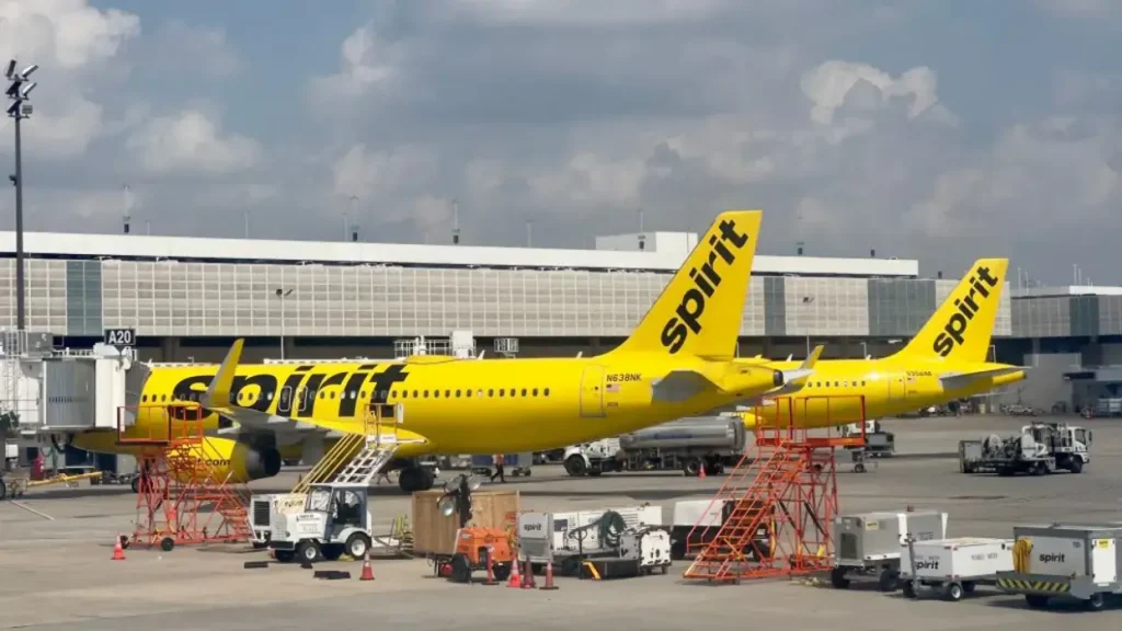 Spirit arrivals and departures at DTW Airport