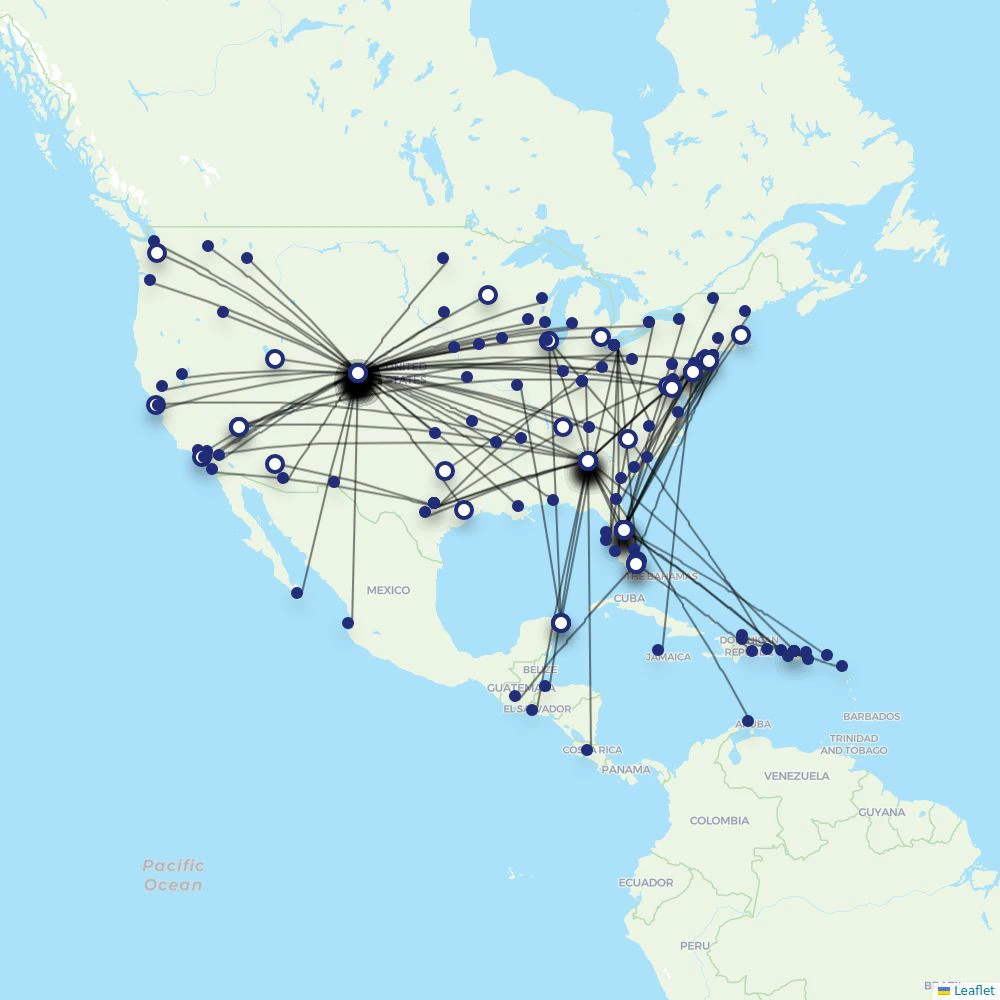 route map for frontier airlines