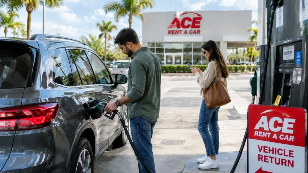 ACE JFK rental vehicle return instructions