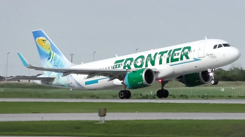 Frontier arrivals and departures at DFW Airport