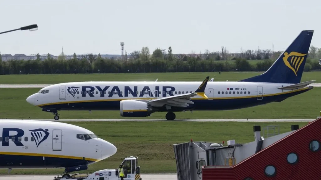 Ryanair at the Manchester Airport terminal